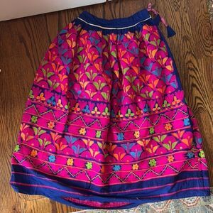 Vintage Vibrant Multicolor Embroidered Skirt